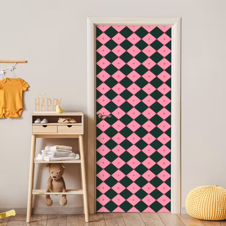 Deursticker - Ster - Roze - Groen - Kerst — 6