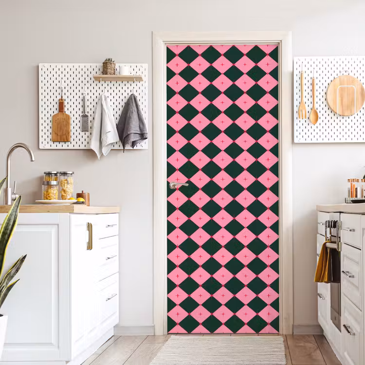 Deursticker - Ster - Roze - Groen - Kerst — 7