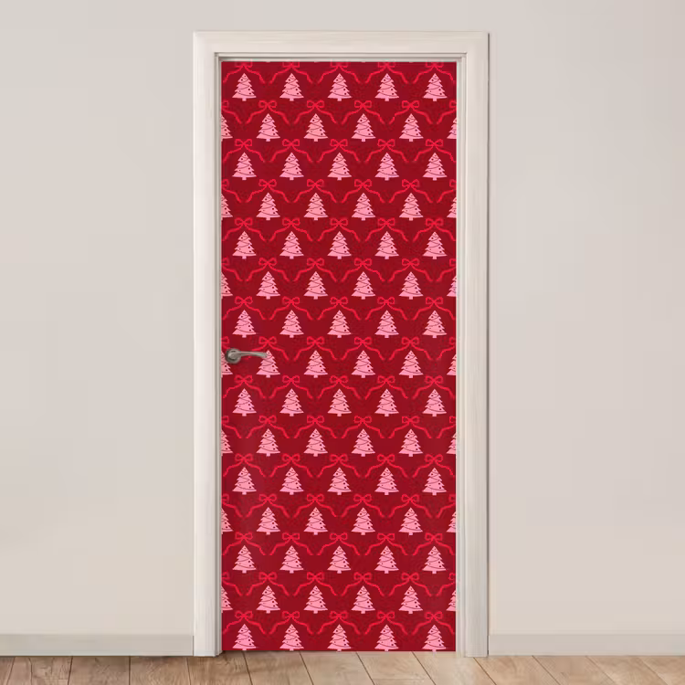 Deursticker - Strik - Rood - Roze - Kerst — 1