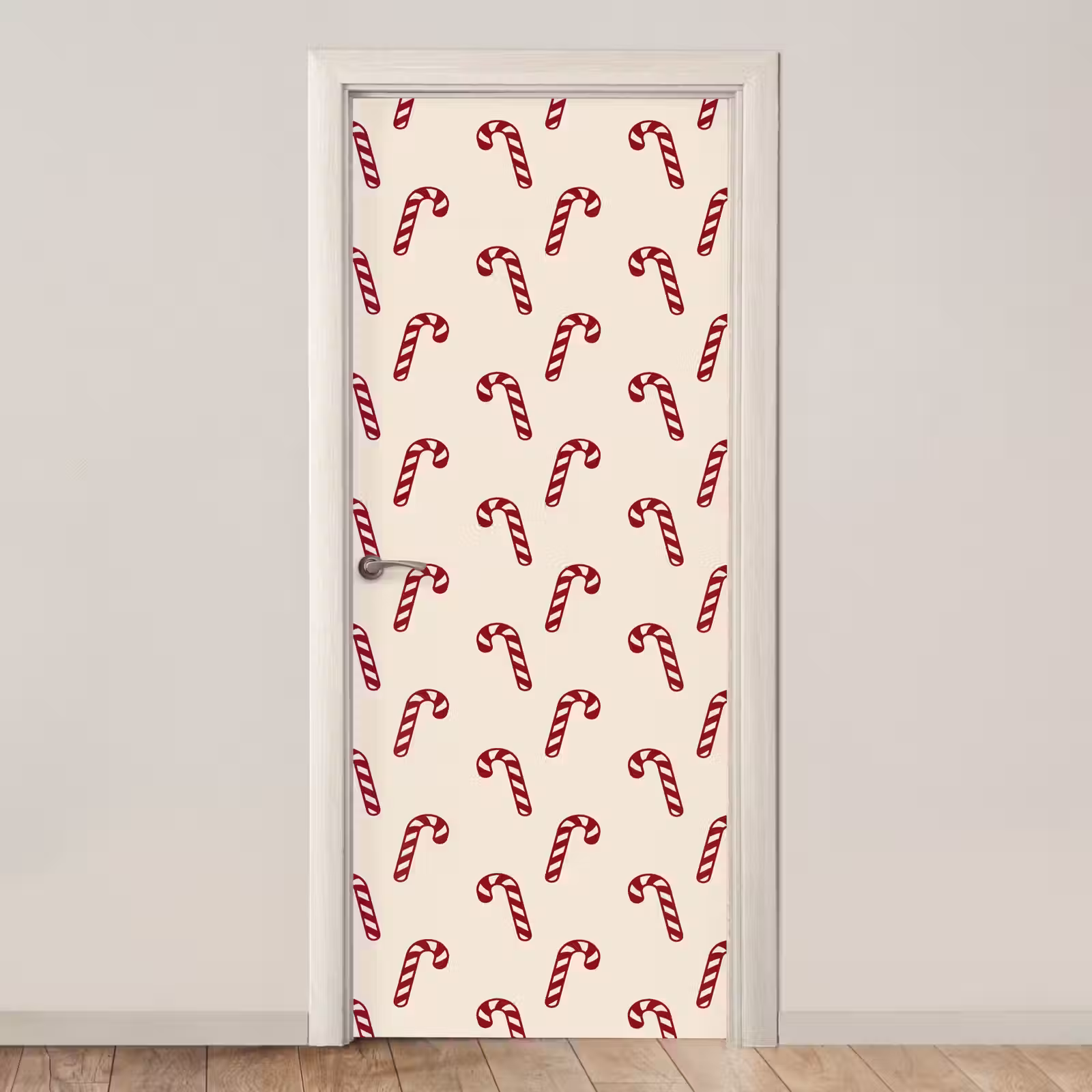 Deursticker - Kerst - Rood - Crème - Zuurstok — 1