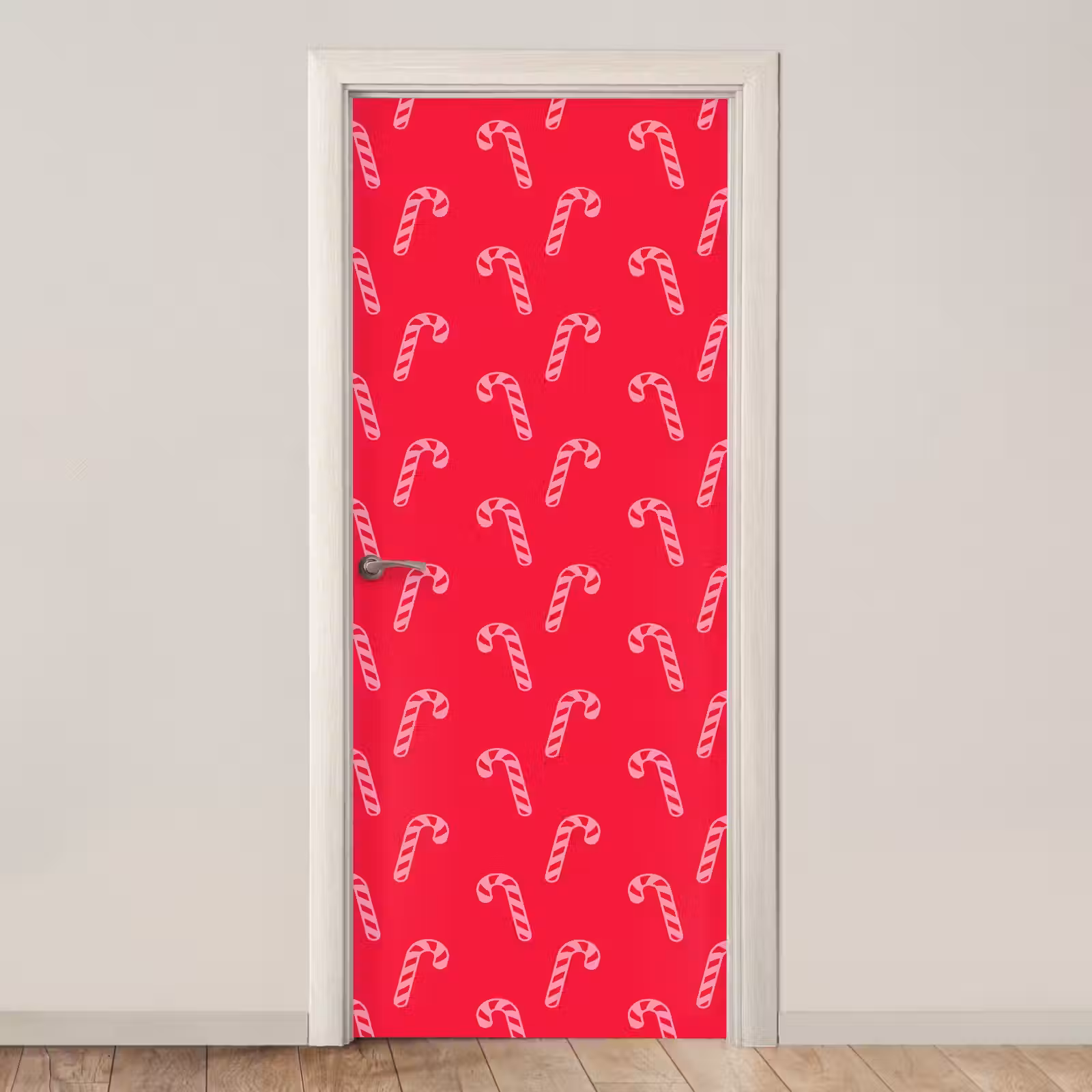 Deursticker - Kerst - Roze - Rood - Zuurstok — 1