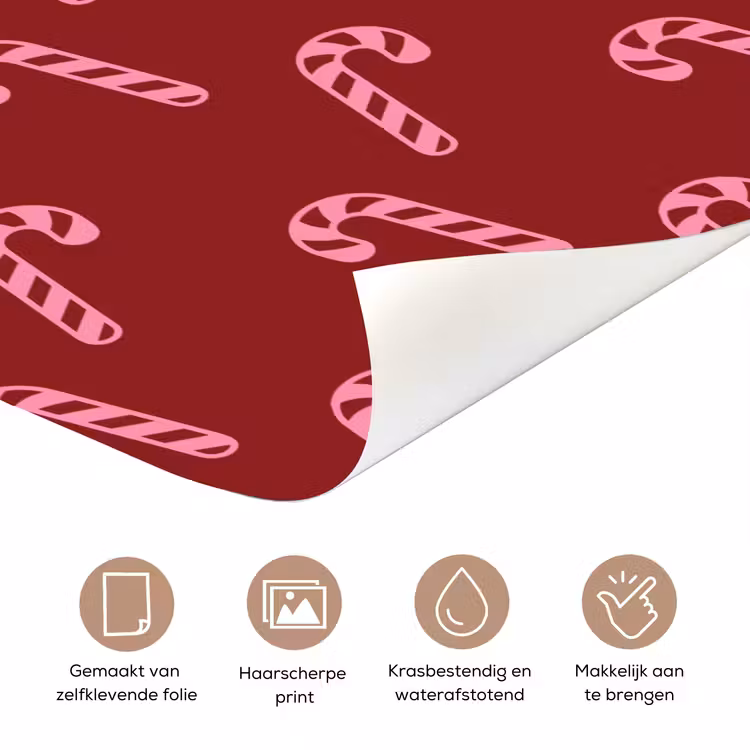 Deursticker - Kerst - Burgundy - Roze - Zuurstok — 3