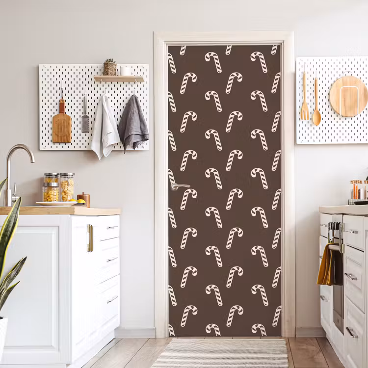 Deursticker - Kerst - Crème - Taupe - Zuurstok — 7