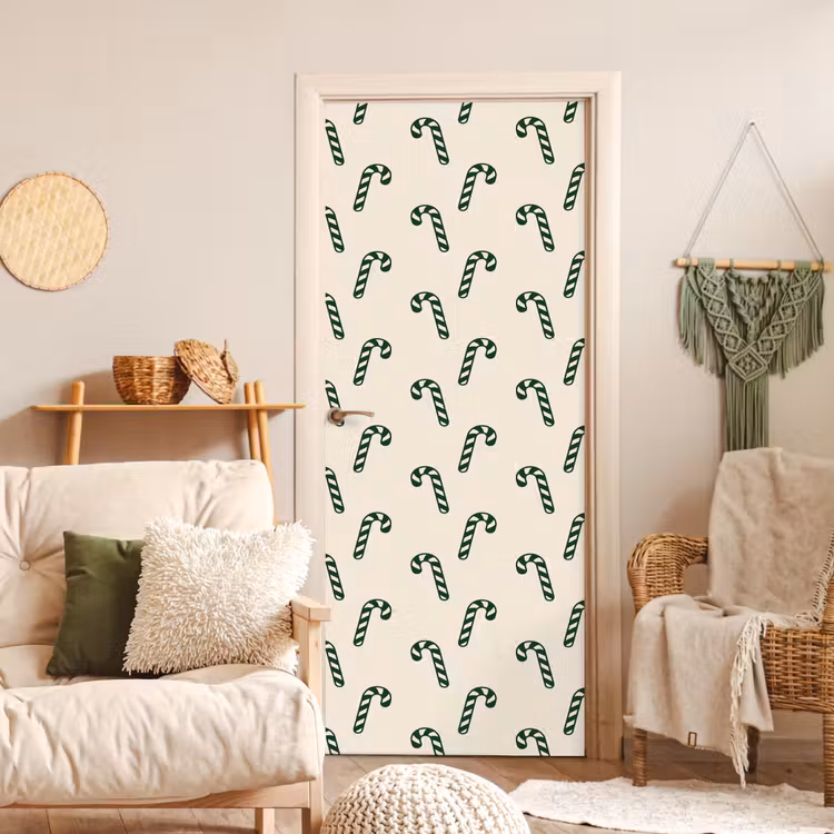 Deursticker - Kerst - Groen - Crème - Zuurstok — 4