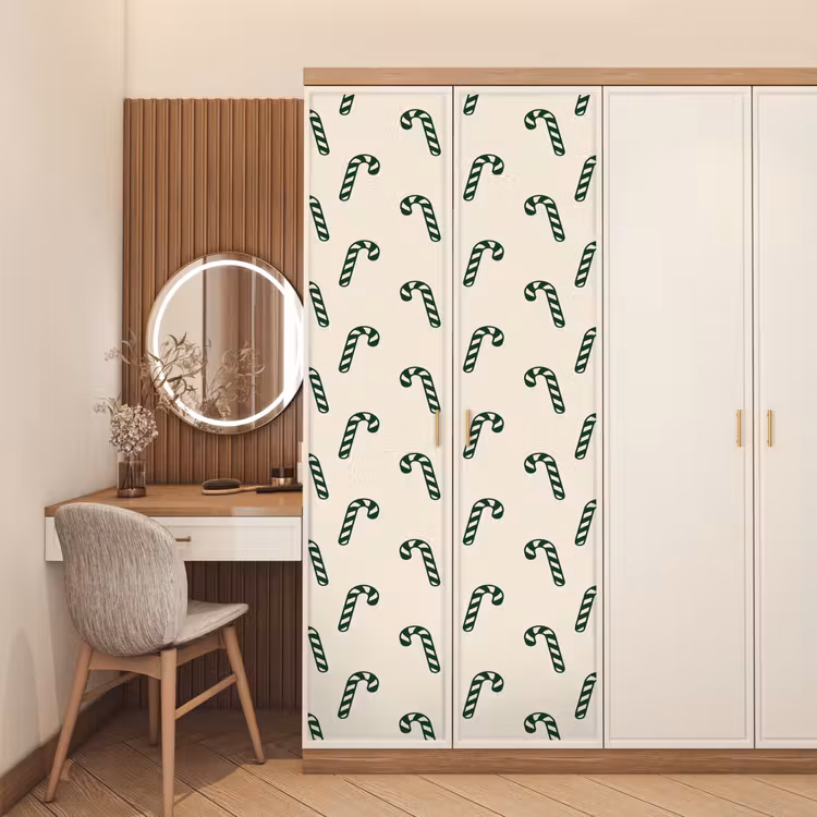 Deursticker - Kerst - Groen - Crème - Zuurstok — 5