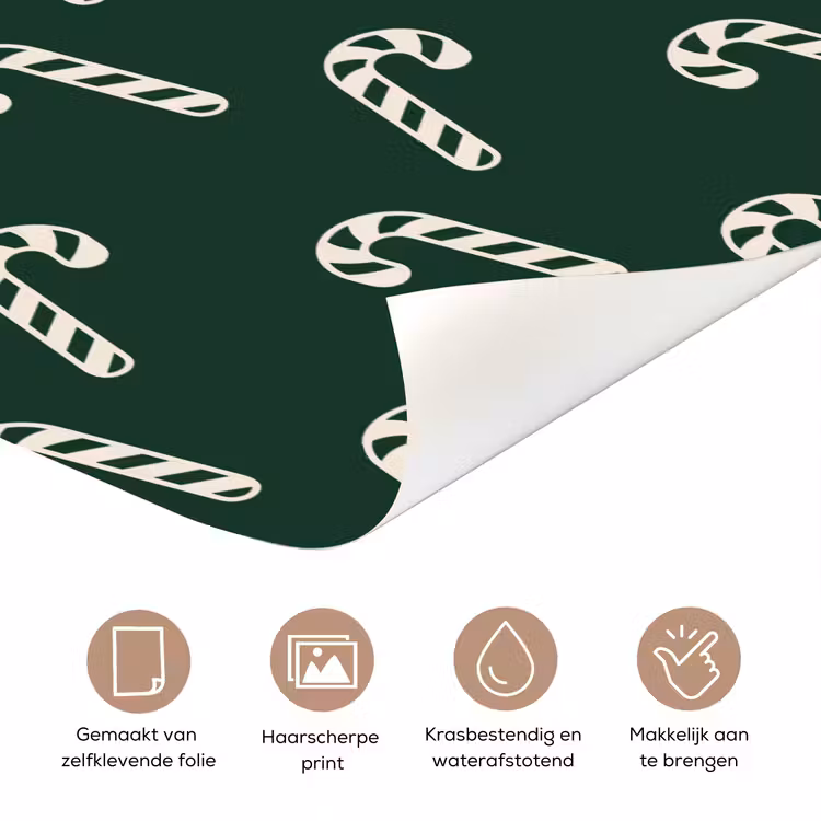 Deursticker - Kerst - Groen - Wit - Zuurstok — 3