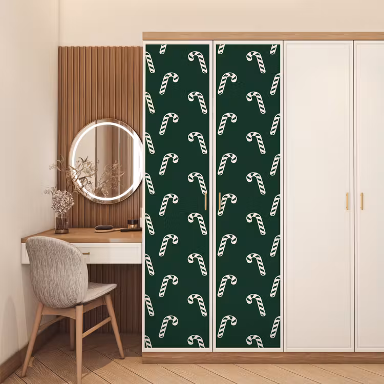 Deursticker - Kerst - Groen - Wit - Zuurstok — 5