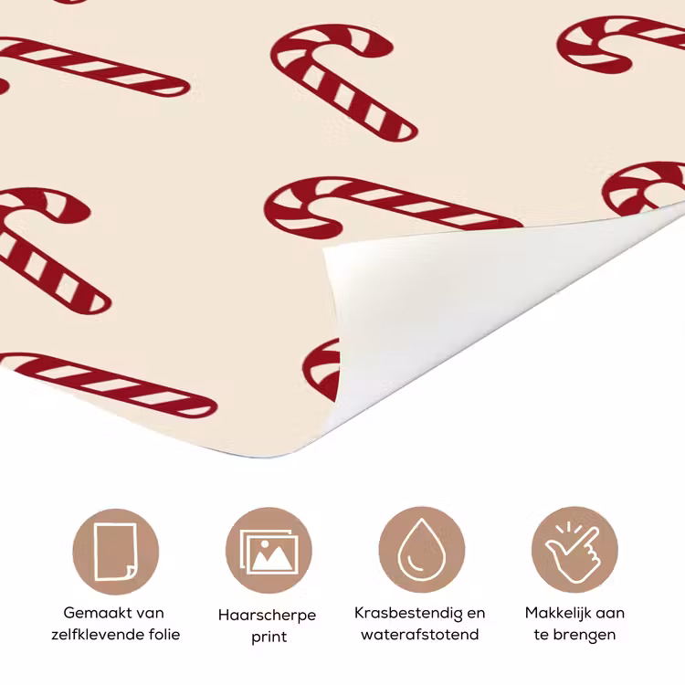 Deursticker - Kerst - Rood - Crème - Zuurstok — 3