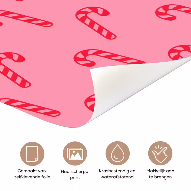 Deursticker - Kerst - Rood - Roze - Zuurstok — 3