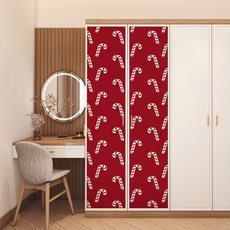 Deursticker - Kerst - Rood - Wit - Zuurstok — 5