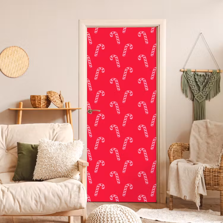 Deursticker - Kerst - Roze - Rood - Zuurstok — 4