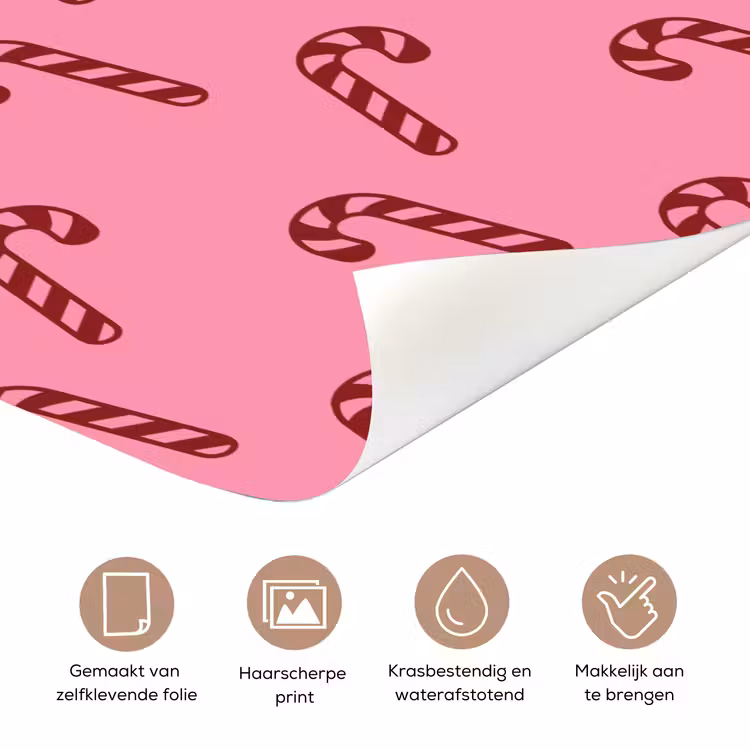 Deursticker - Kerst - Roze - Zuurstok - Rood — 3