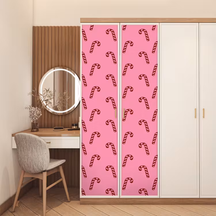 Deursticker - Kerst - Roze - Zuurstok - Rood — 5