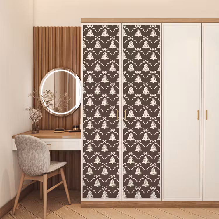 Deursticker - Strik - Taupe - Wit - Kerst — 5