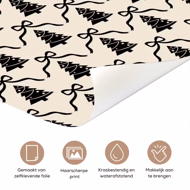 Deursticker - Strik - Zwart - Wit - Kerst — 3