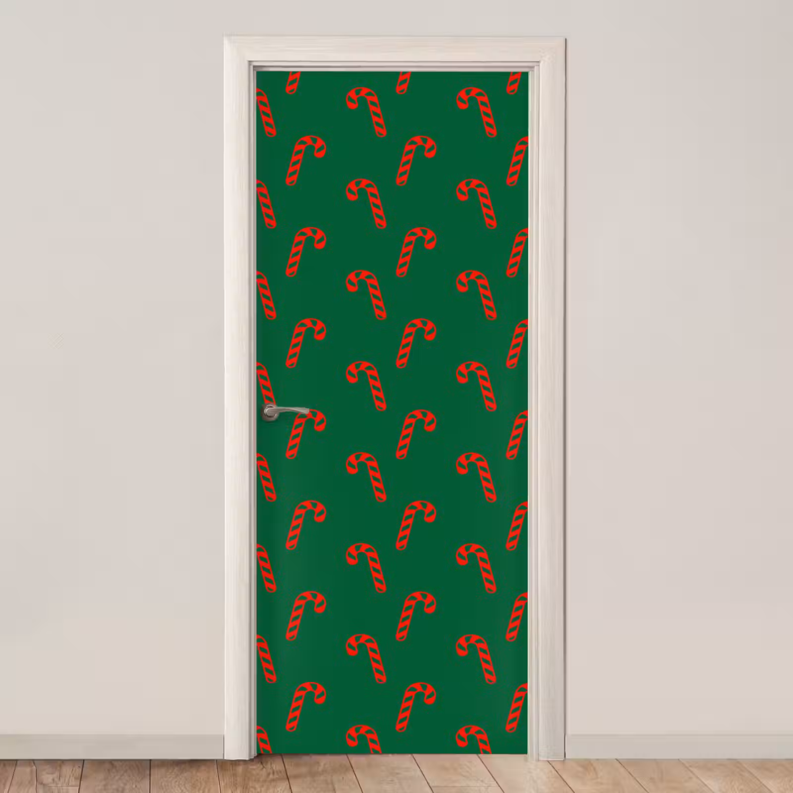 Deursticker - Kerst - Groen - Rood - Zuurstok — 1
