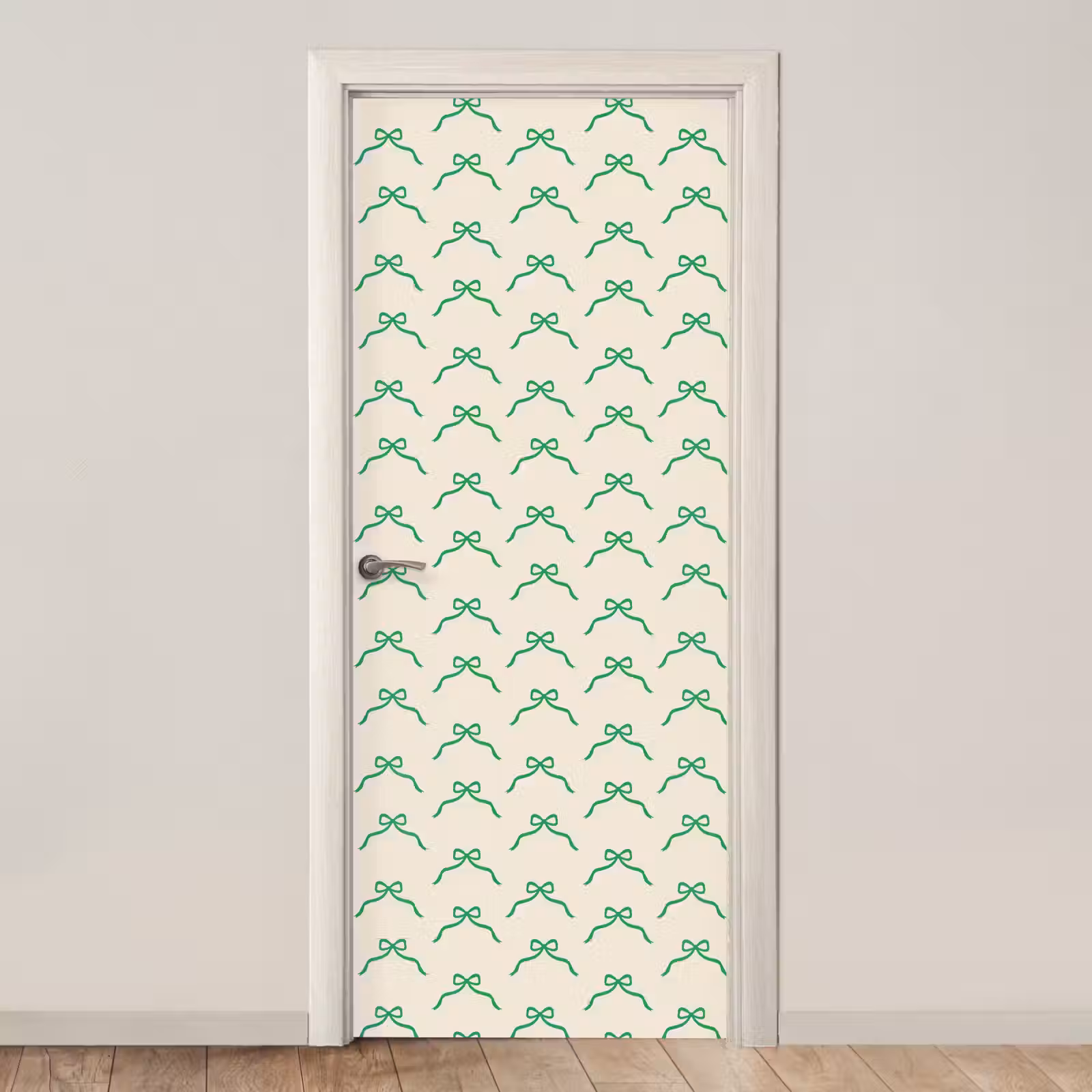 Deursticker - Strik - Crème - Groen - Kerst — 1