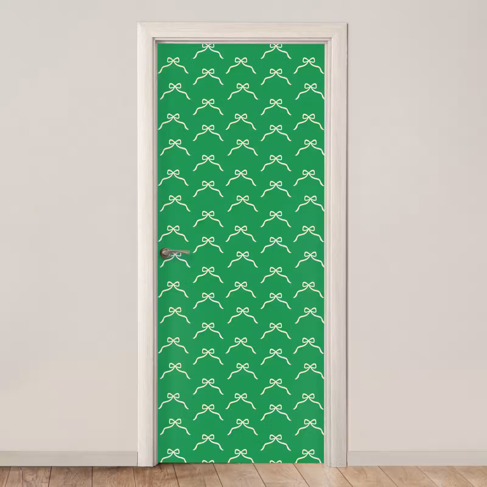 Deursticker - Strik - Kerst - Groen - Wit — 1
