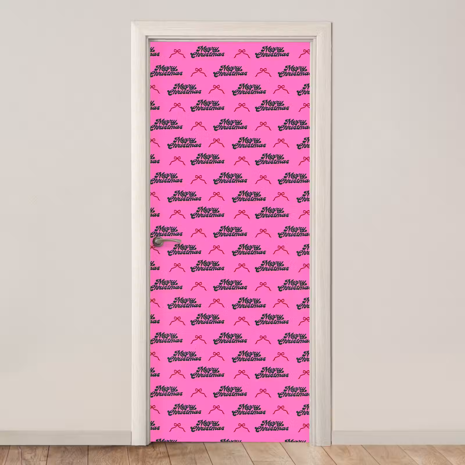 Deursticker - Tekst - Neon - Roze - Kerst — 1