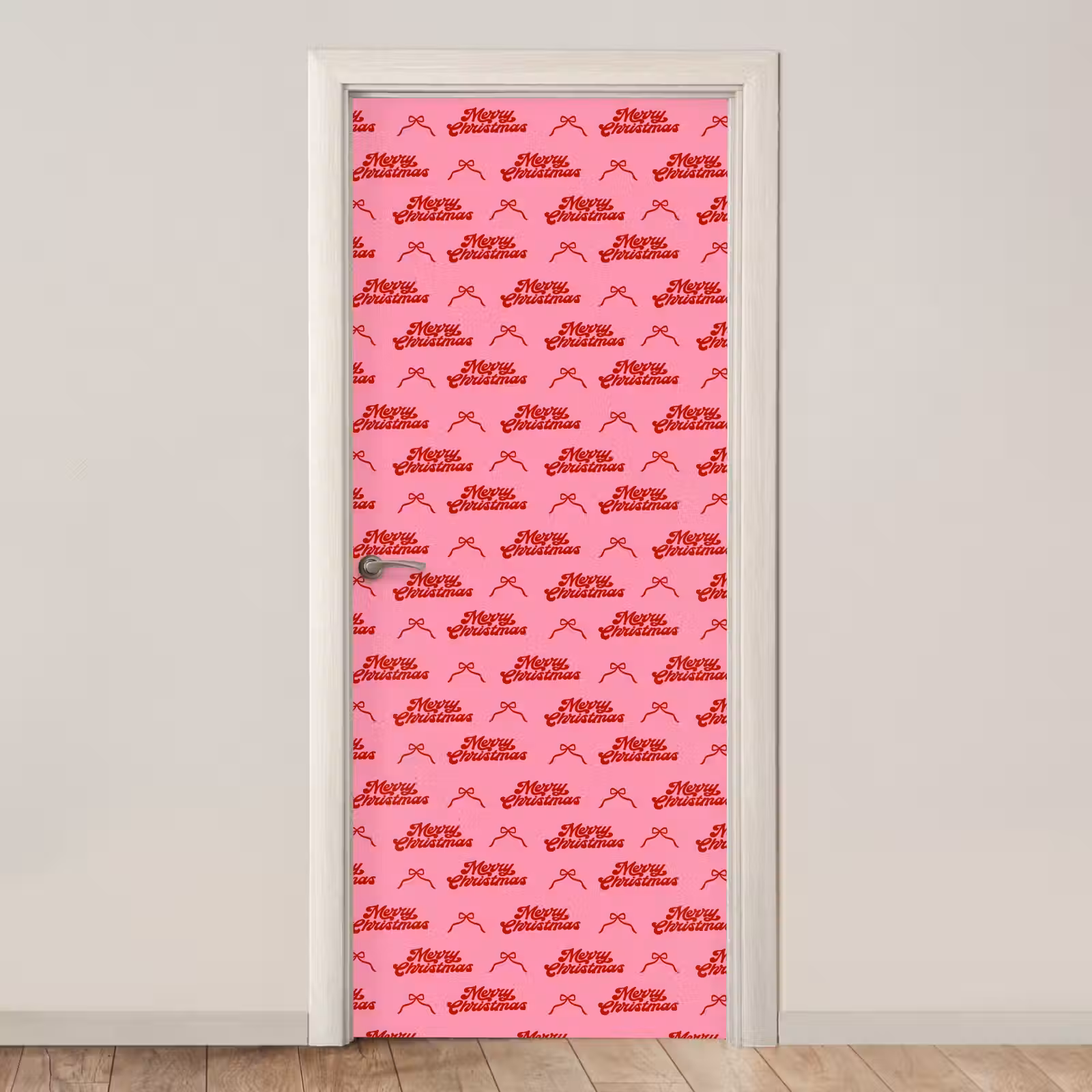 Deursticker - Tekst - Strik - Rood - Roze — 1