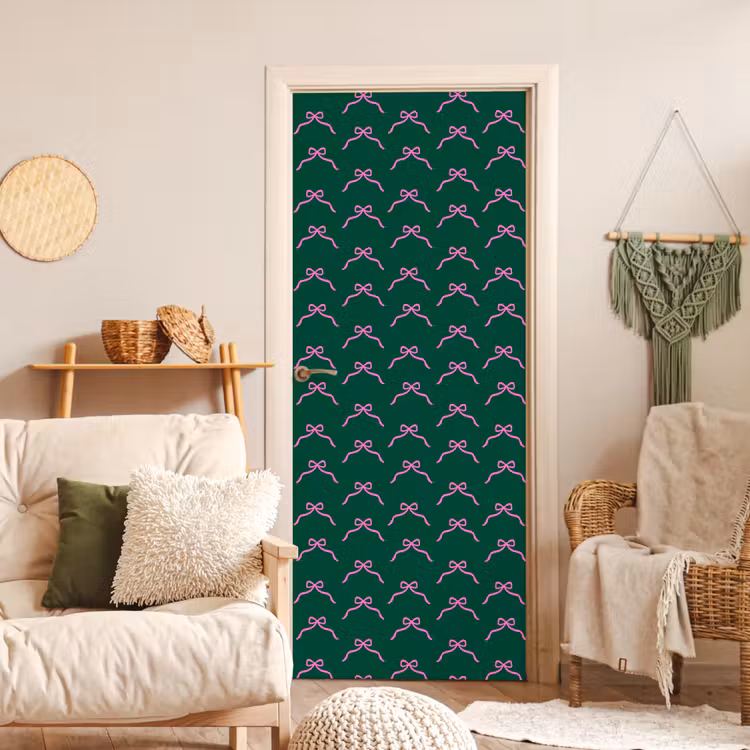 Deursticker - Kerst - Neon - Groen - Strik — 4