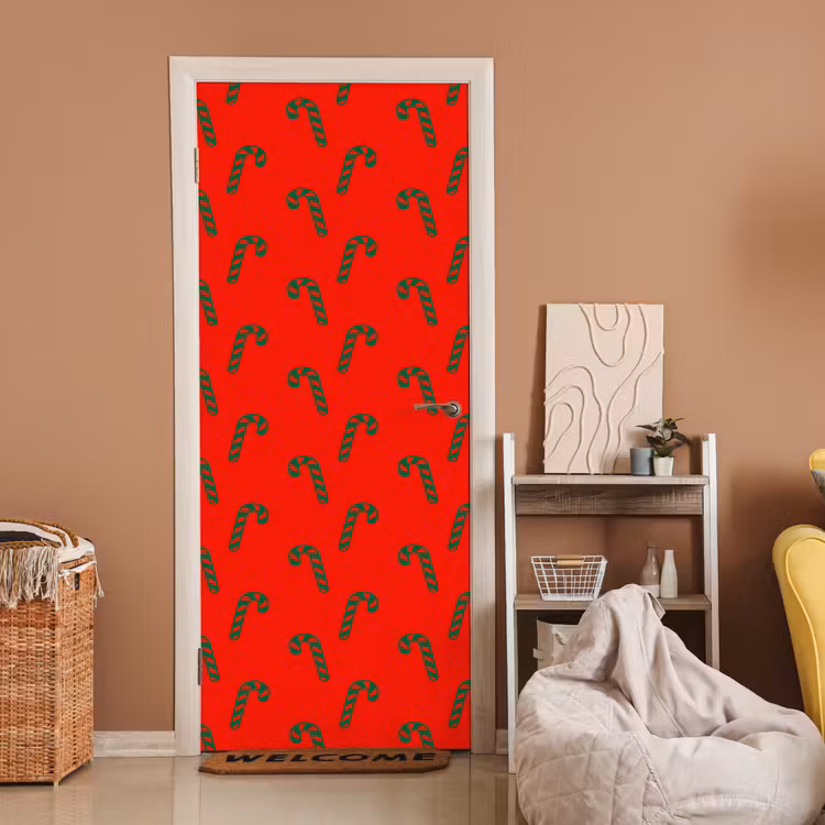Deursticker - Kerst - Rood - Groen - Zuurstok — 2