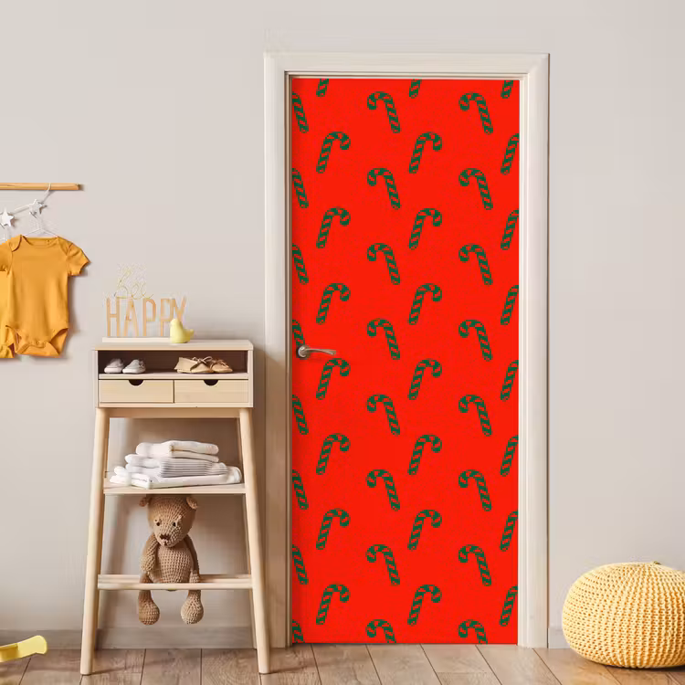 Deursticker - Kerst - Rood - Groen - Zuurstok — 6