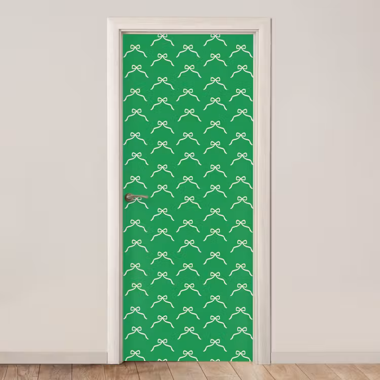 Deursticker - Strik - Kerst - Groen - Wit — 1