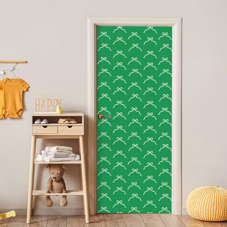Deursticker - Strik - Kerst - Groen - Wit — 6