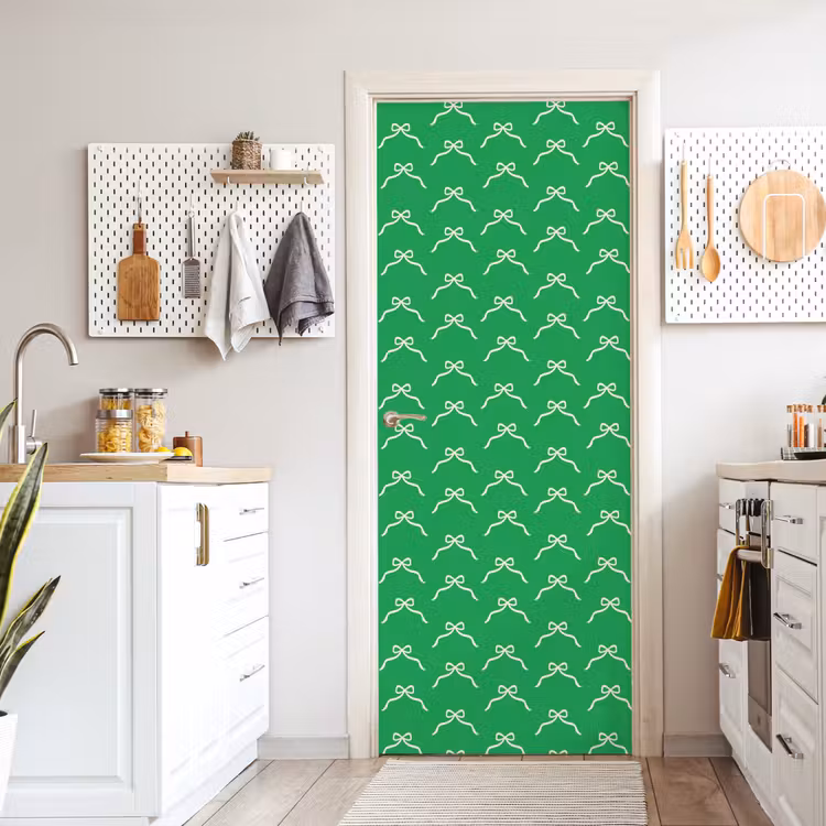 Deursticker - Strik - Kerst - Groen - Wit — 7