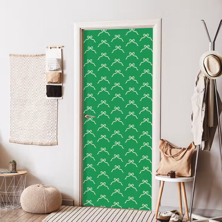 Deursticker - Strik - Kerst - Groen - Wit — 8
