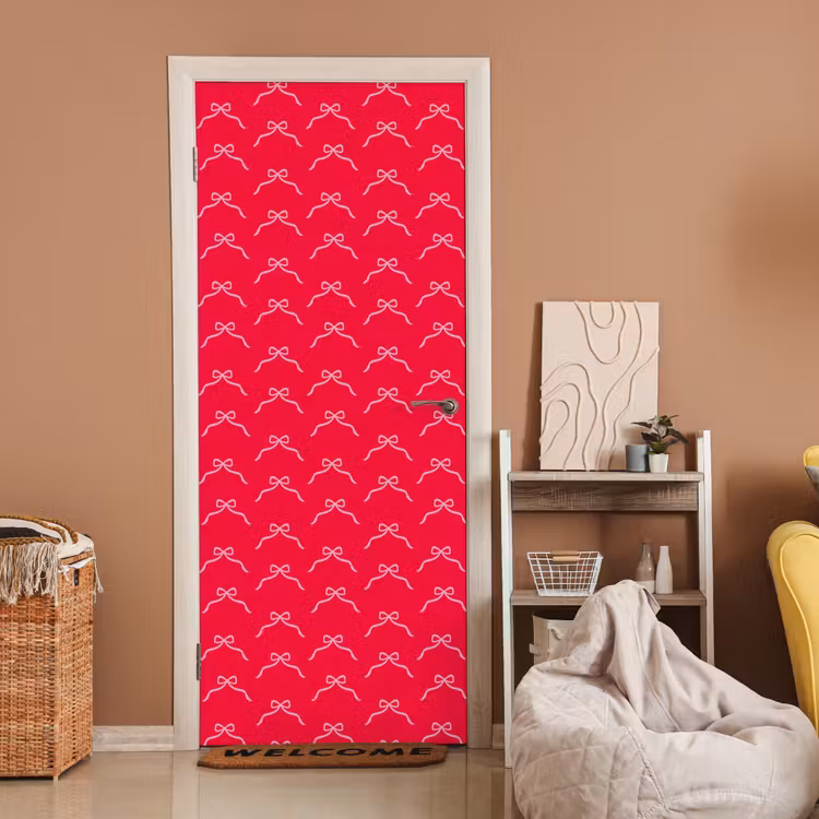 Deursticker - Strik - Rood - Kerst — 2