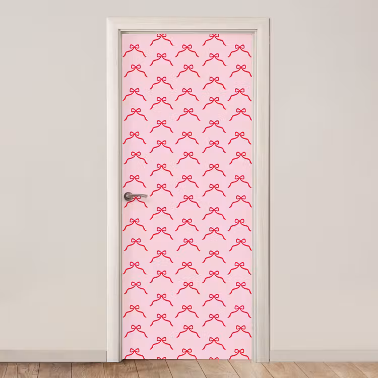 Deursticker - Strik - Rood - Kerst - Roze — 1