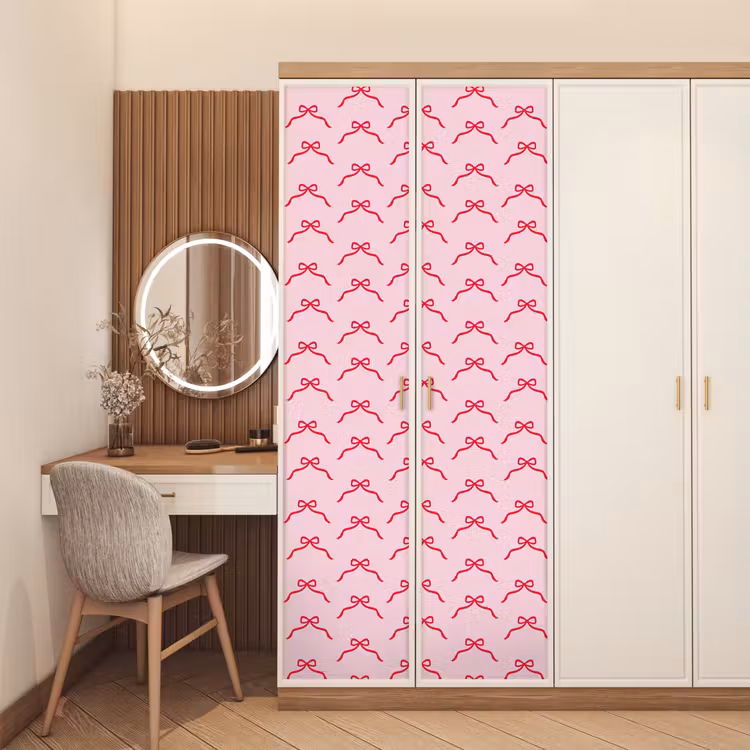 Deursticker - Strik - Rood - Kerst - Roze — 5