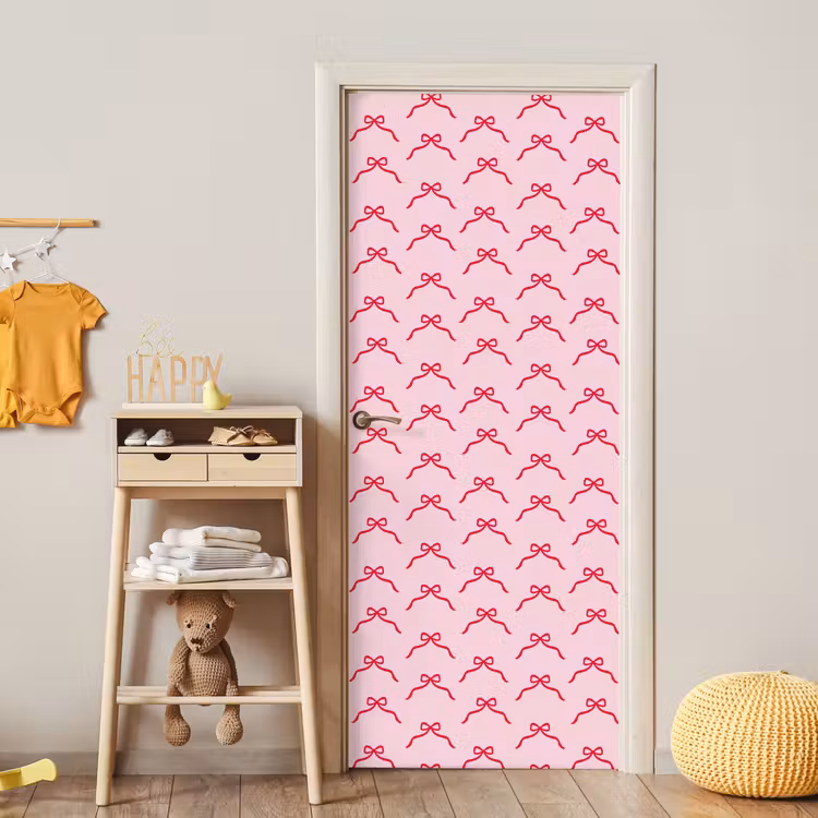 Deursticker - Strik - Rood - Kerst - Roze — 6