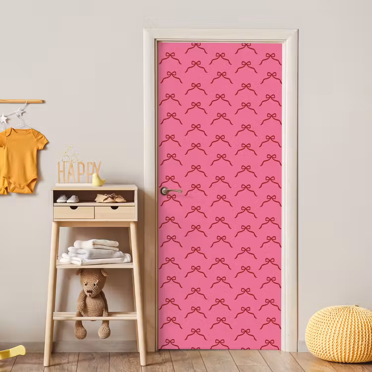 Deursticker - Strik - Rood - Roze - Kerst — 6