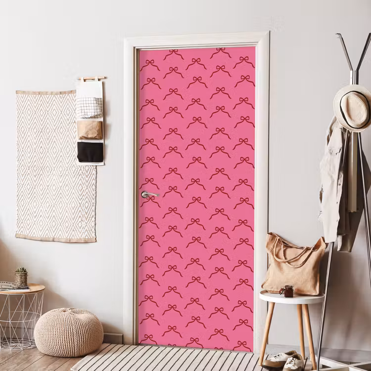 Deursticker - Strik - Rood - Roze - Kerst — 8
