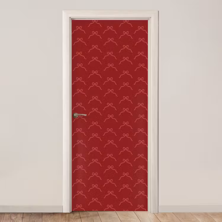 Deursticker - Strik - Roze - Rood - Kerst — 1