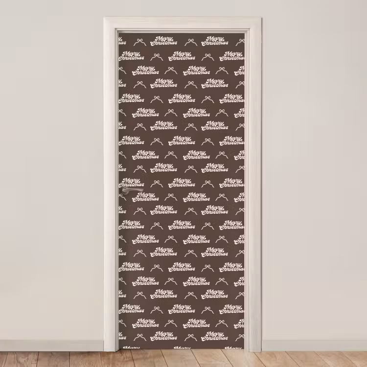 Deursticker - Tekst - Crème - Bruin - Strik — 1