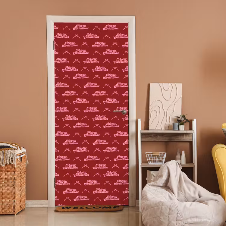 Deursticker - Tekst - Rood - Roze - Strik — 2