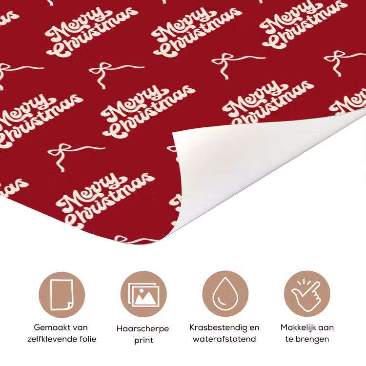Deursticker - Tekst - Rood - Wit - Strik — 3