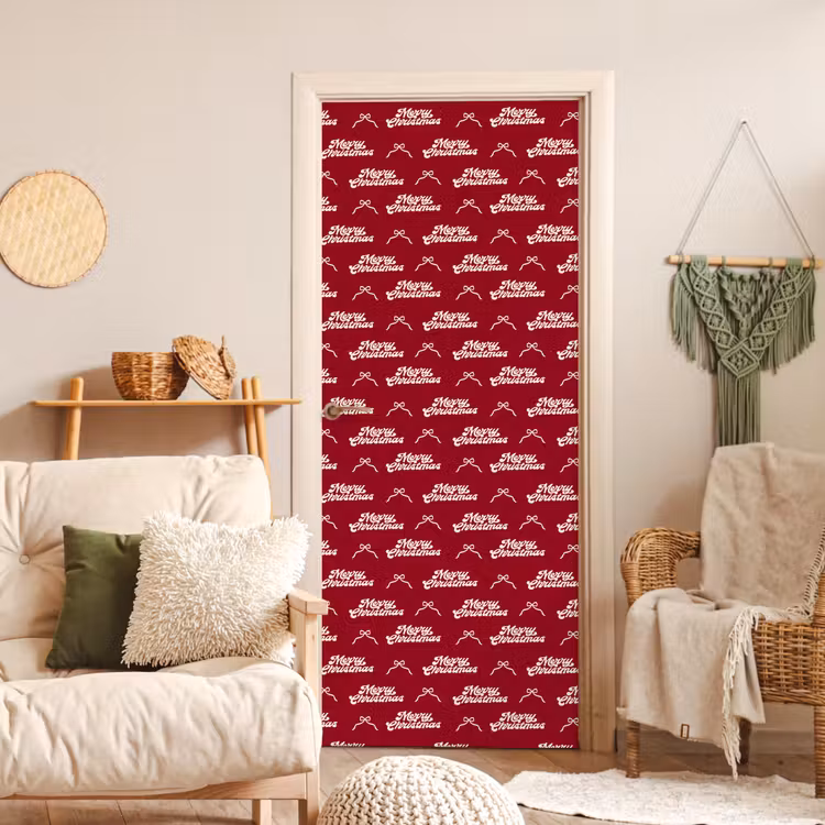 Deursticker - Tekst - Rood - Wit - Strik — 4