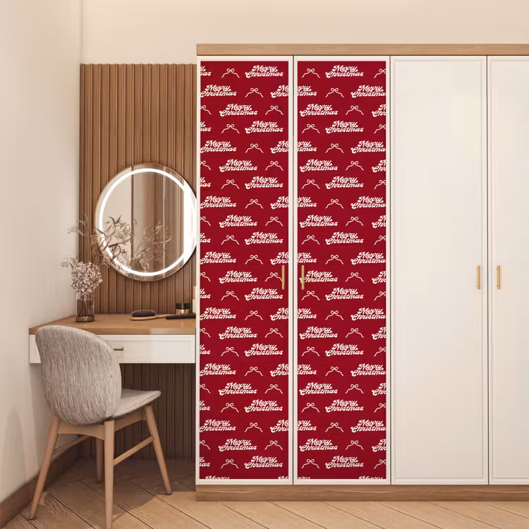 Deursticker - Tekst - Rood - Wit - Strik — 5