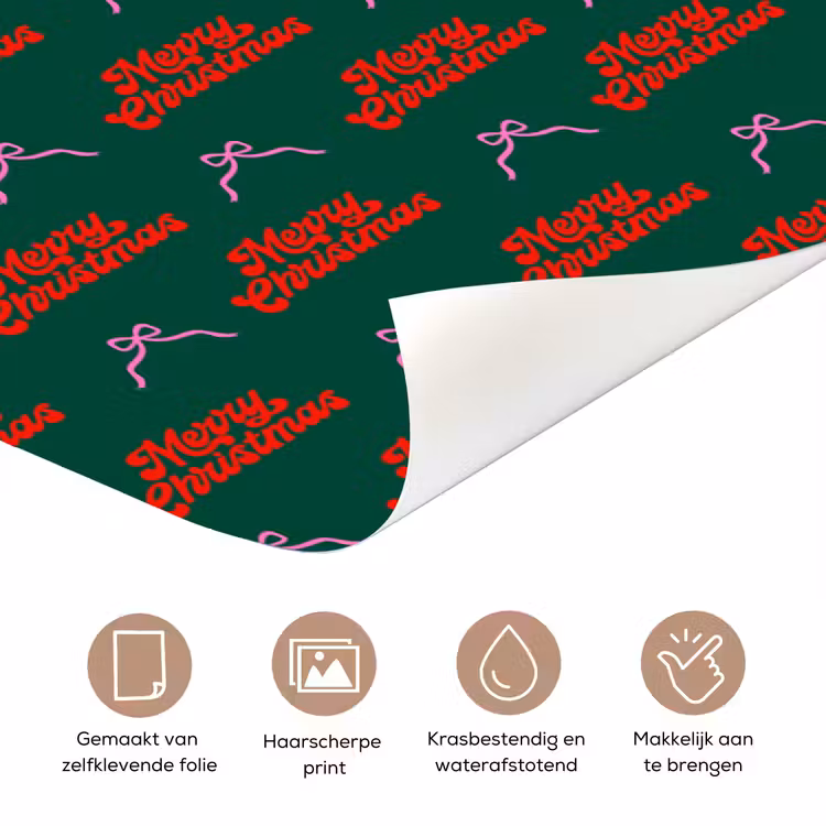 Deursticker - Tekst - Roze - Rood - Groen - Strik — 3