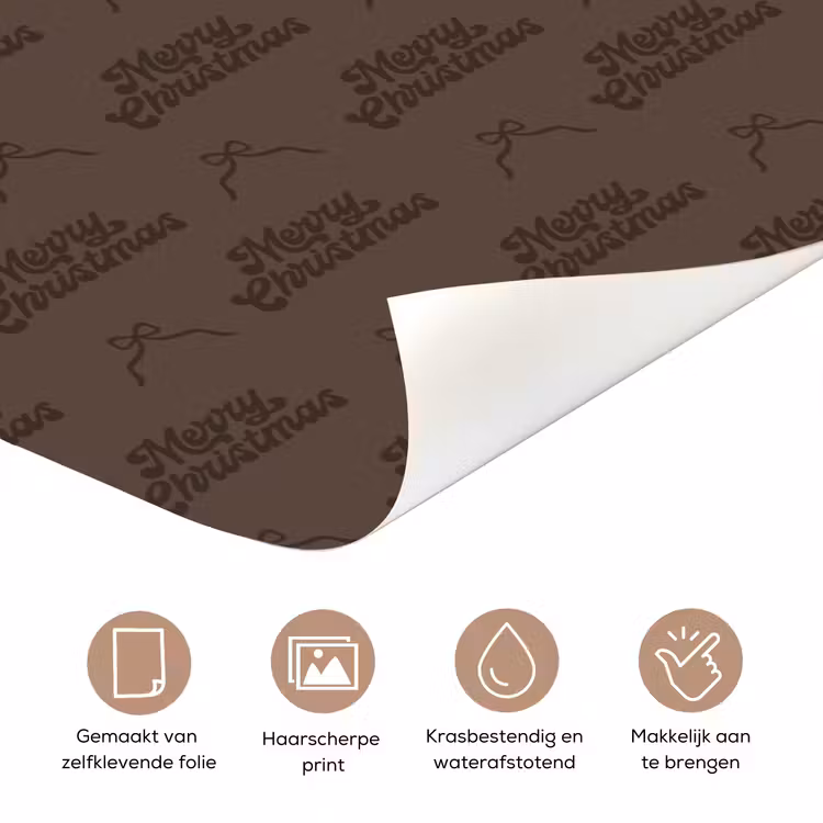 Deursticker - Tekst - Strik - Bruin — 3