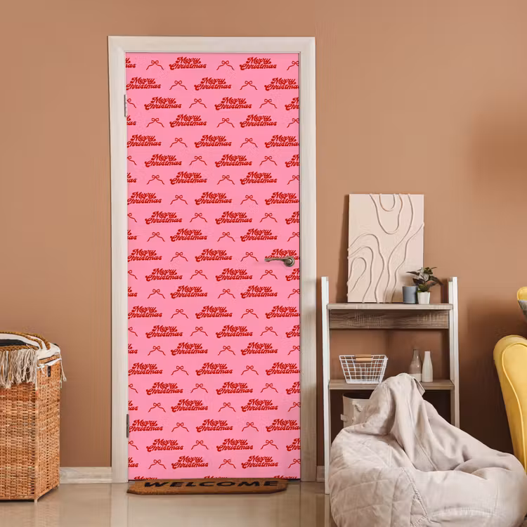 Deursticker - Tekst - Strik - Rood - Roze — 2