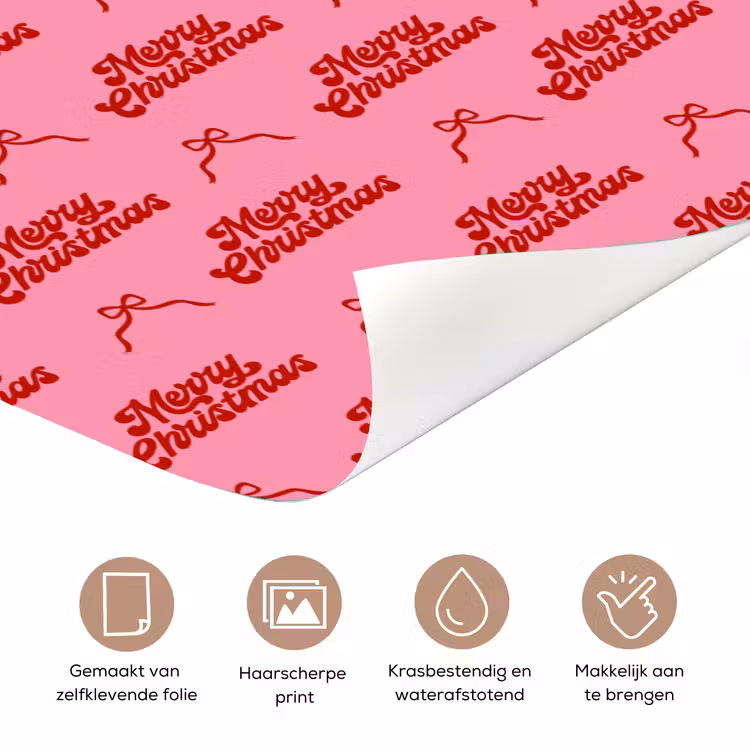 Deursticker - Tekst - Strik - Rood - Roze — 3