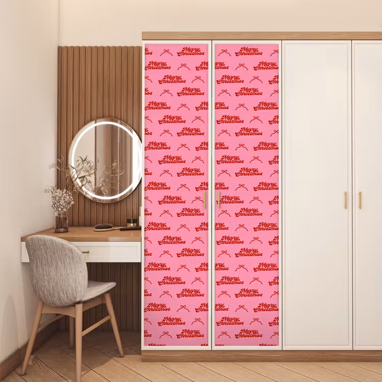 Deursticker - Tekst - Strik - Rood - Roze — 5