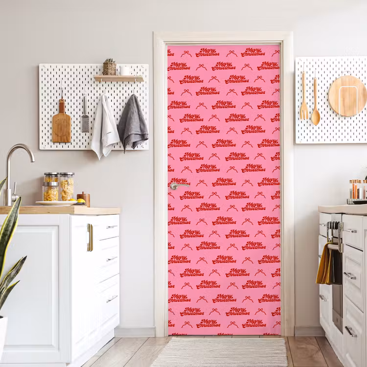 Deursticker - Tekst - Strik - Rood - Roze — 7