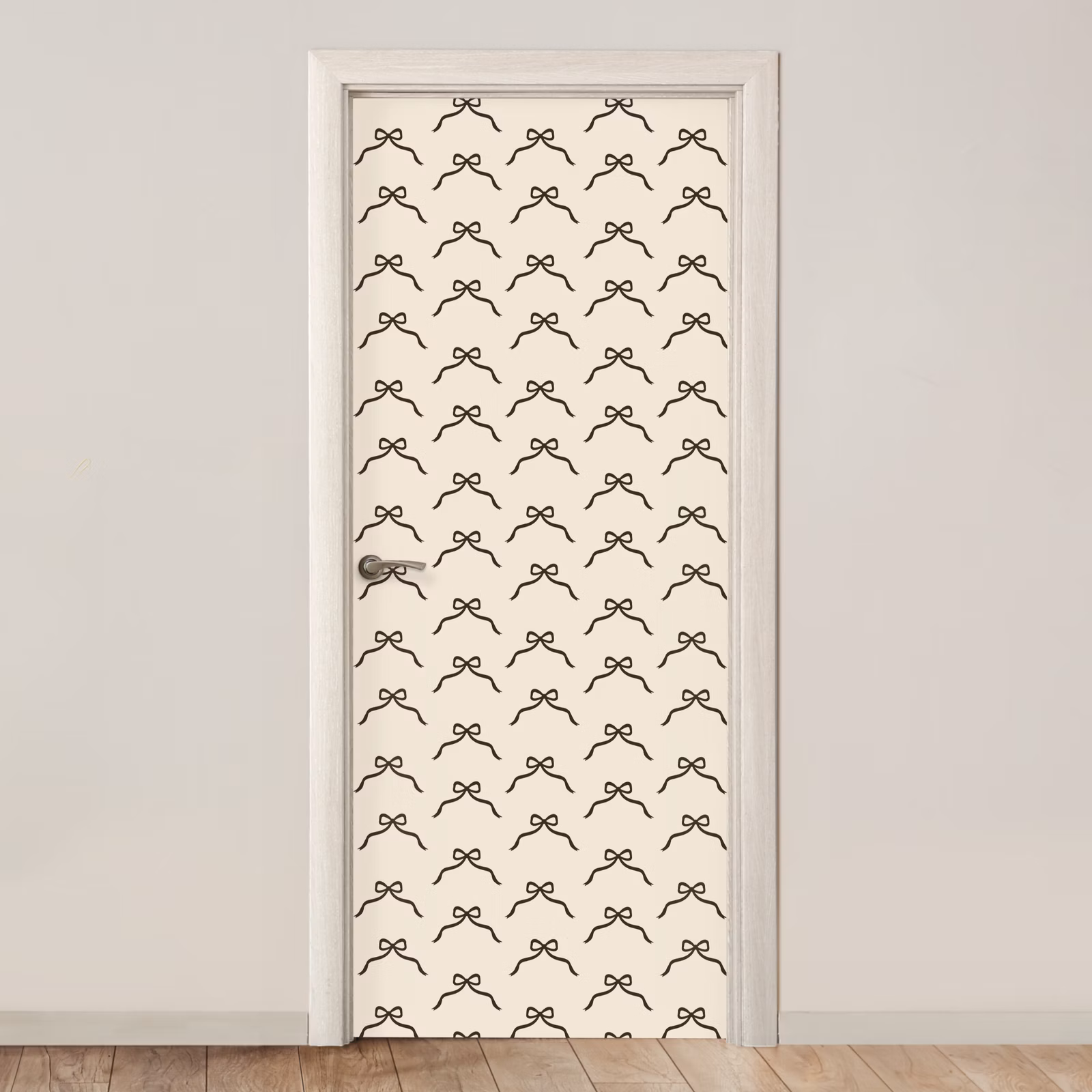 Deursticker - Strik - Kerst - Zwart - Crème — 1